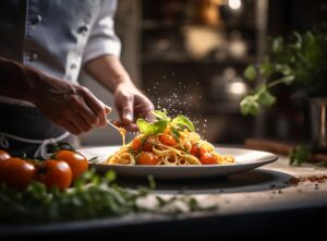 side-view-cook-making-delicious-pasta - Menu Alphaville
